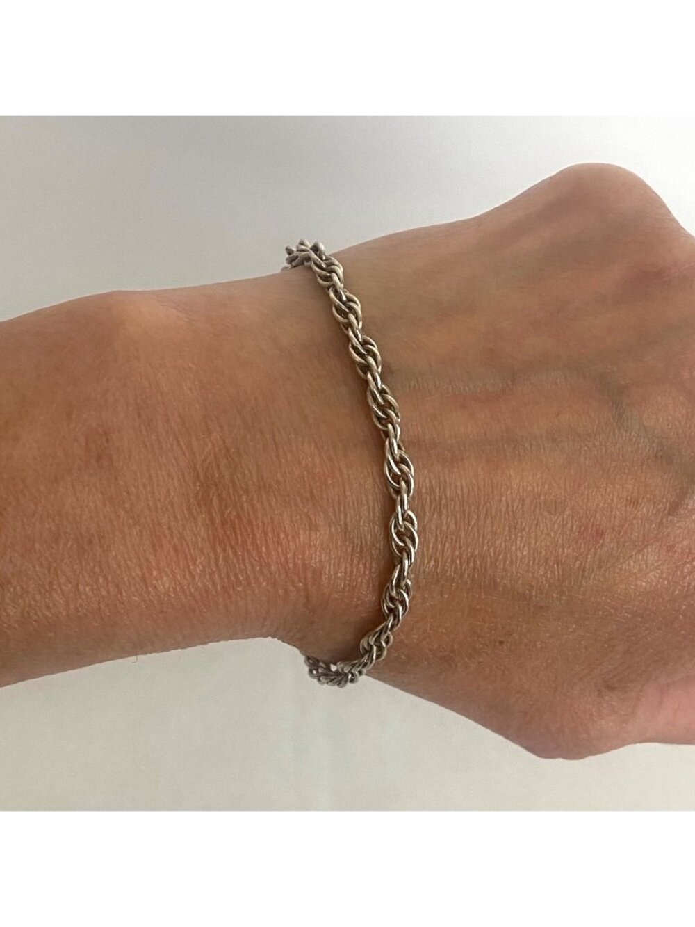 Sterling Silver 925 Twisted 3.5mm Prince Of Wales Rope Chain Bracelet 7.25"